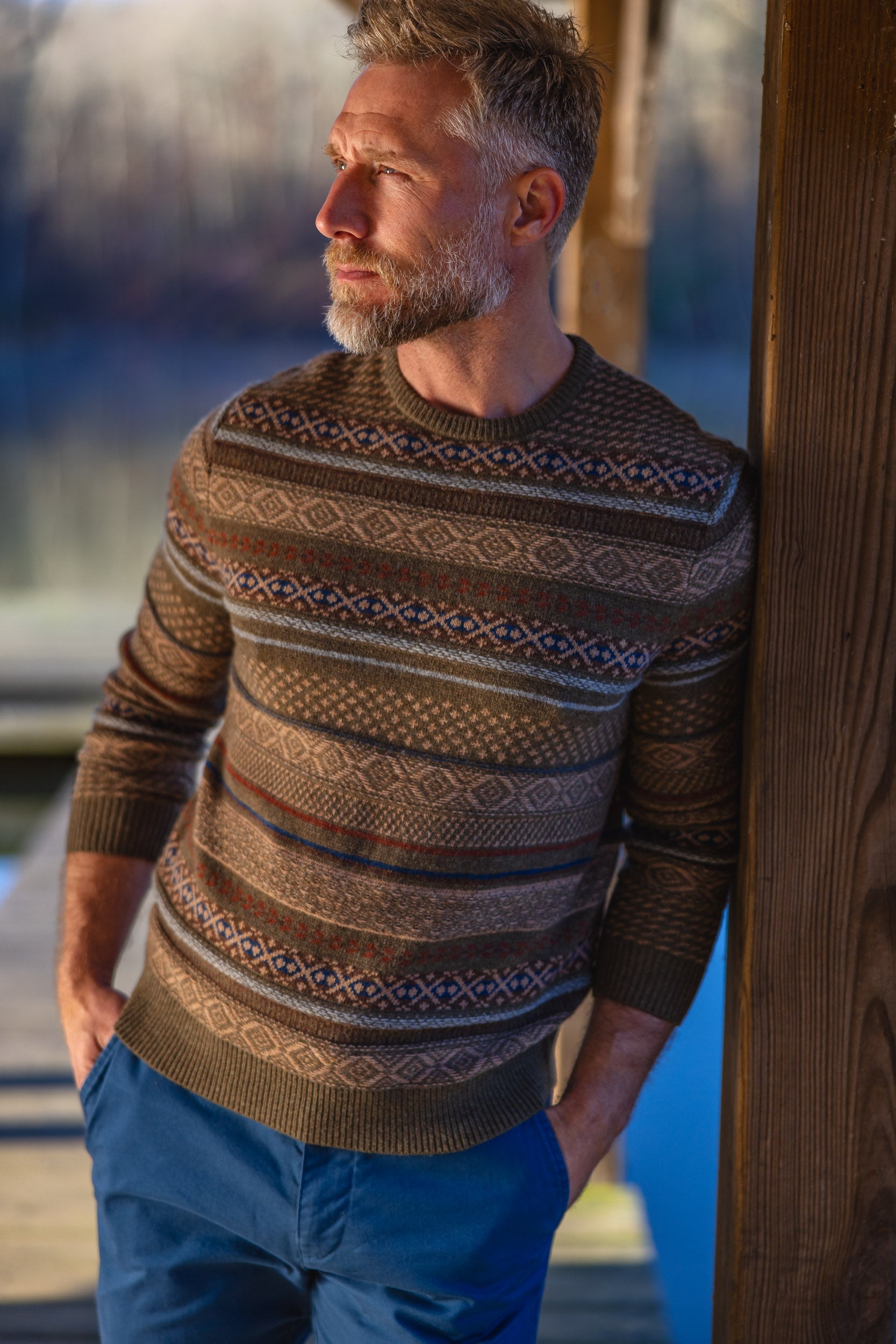 Birch Fair Isle Merino Crewneck Sweater