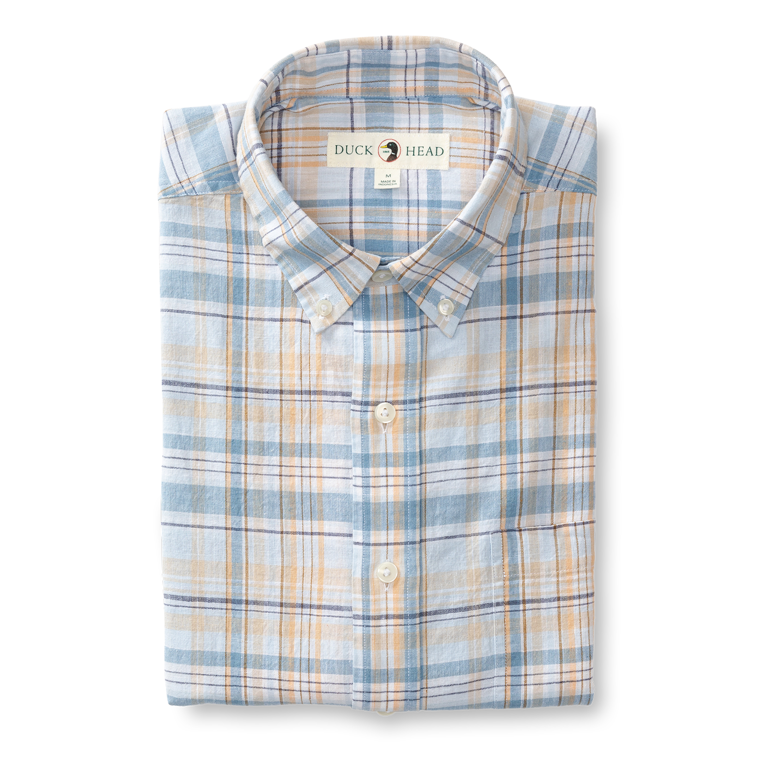 Kinston Plaid Linen Cotton Oxford Sport Shirt
