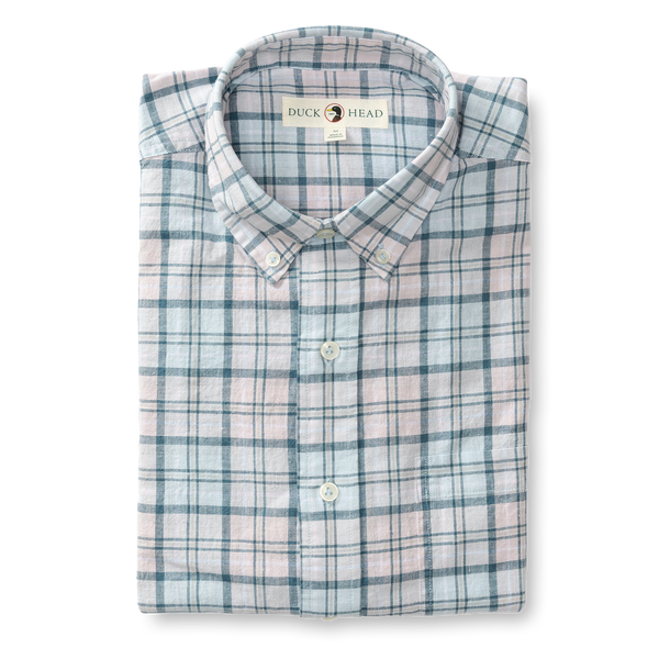 Brackett Plaid Linen Cotton Oxford Sport Shirt