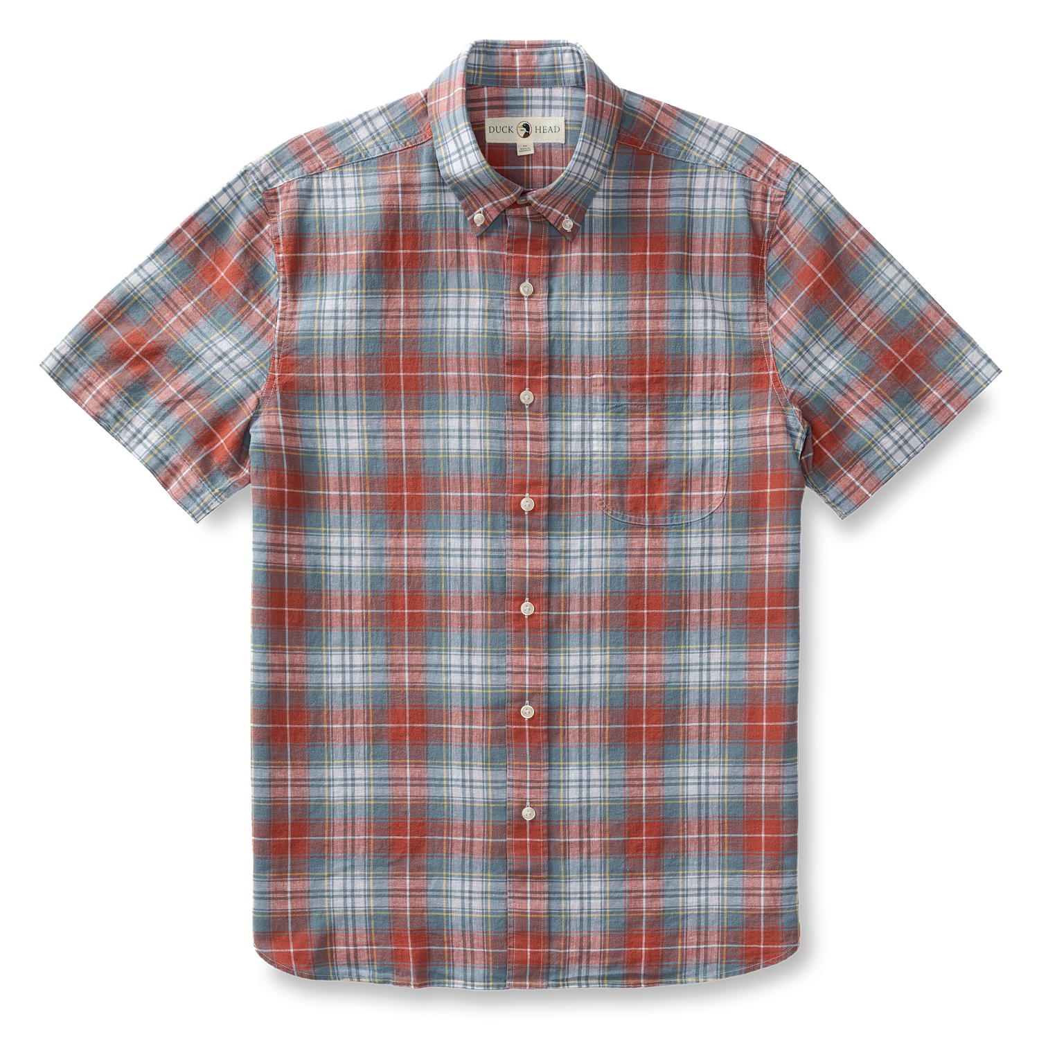 Gibbs Plaid Linen Cotton Oxford Sport Shirt