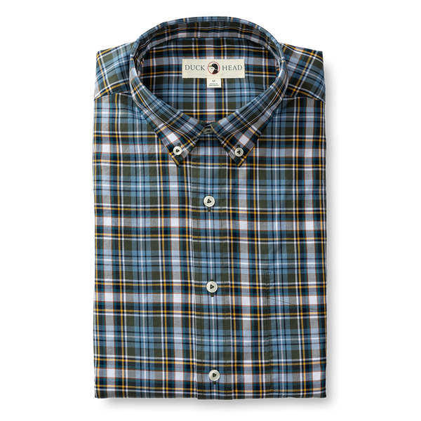 Hamlett Plaid Cotton Twill Sport Shirt