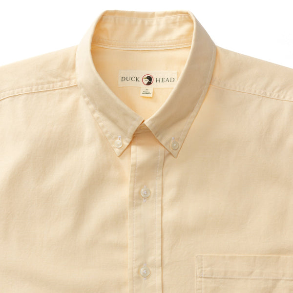 Morris Solid Cotton Oxford Sport Shirt - Pale Yellow