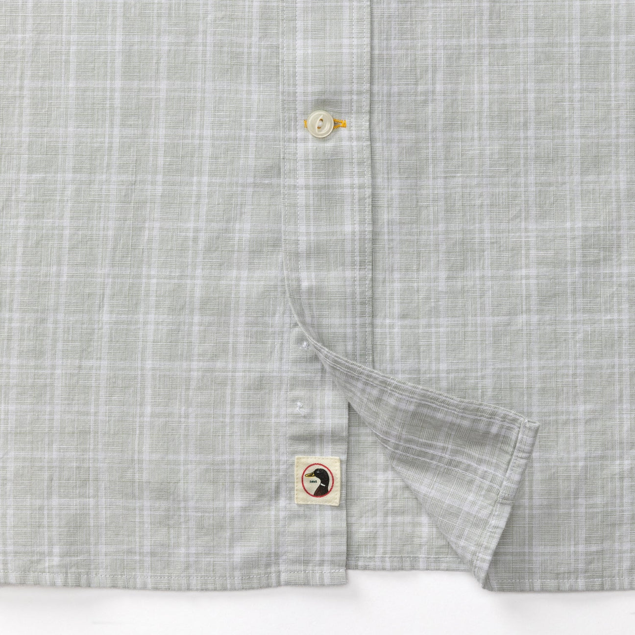 Thorton Plaid Cotton Slub Sport Shirt - Shadow Green