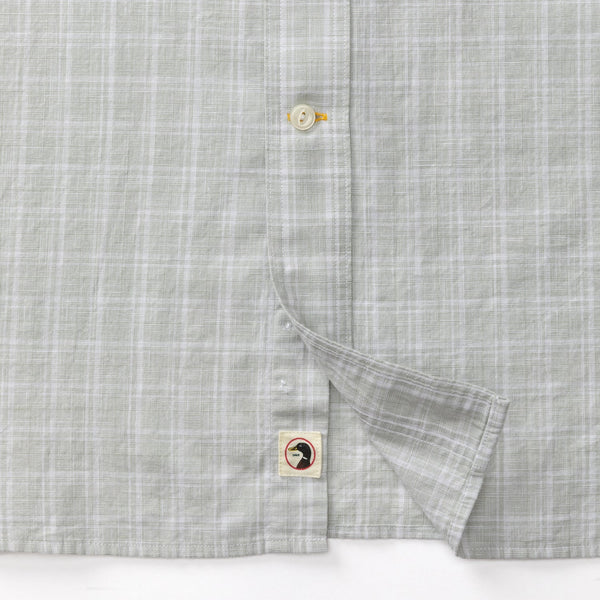 Thorton Plaid Cotton Slub Sport Shirt - Shadow Green