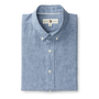 Wallace Solid Linen Cotton Oxford Sport Shirt - Shadow Blue