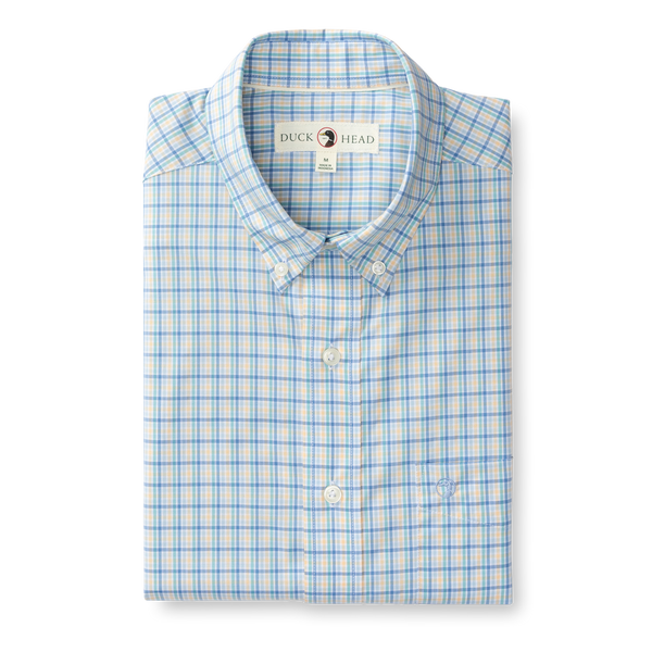 Bradley Plaid Performance Poplin Sport Shirt - Faded Peach