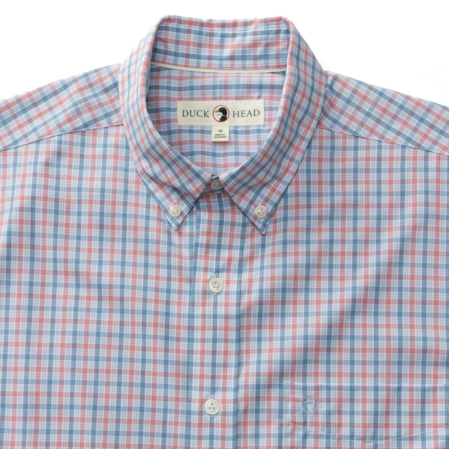 Trent Plaid Performance Poplin Sport Shirt - Sunwashed Red
