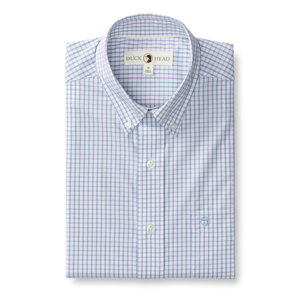 Casey Plaid Performance Poplin Sport Shirt - Violet Quartz