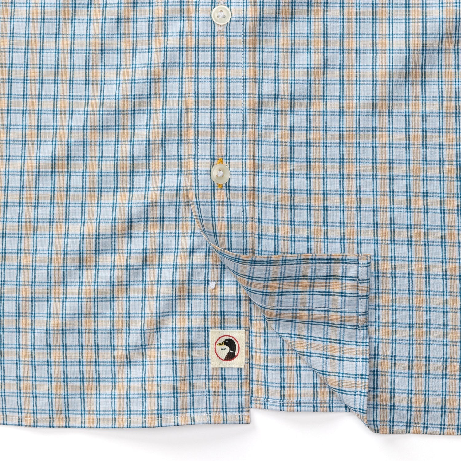 Driggs Plaid Short Sleeve Performance Poplin Sport Shirt - Oak Buff