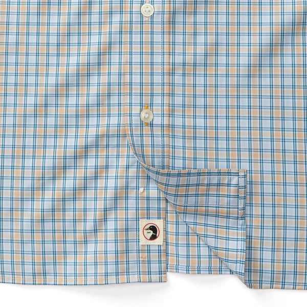 Driggs Plaid Short Sleeve Performance Poplin Sport Shirt - Oak Buff