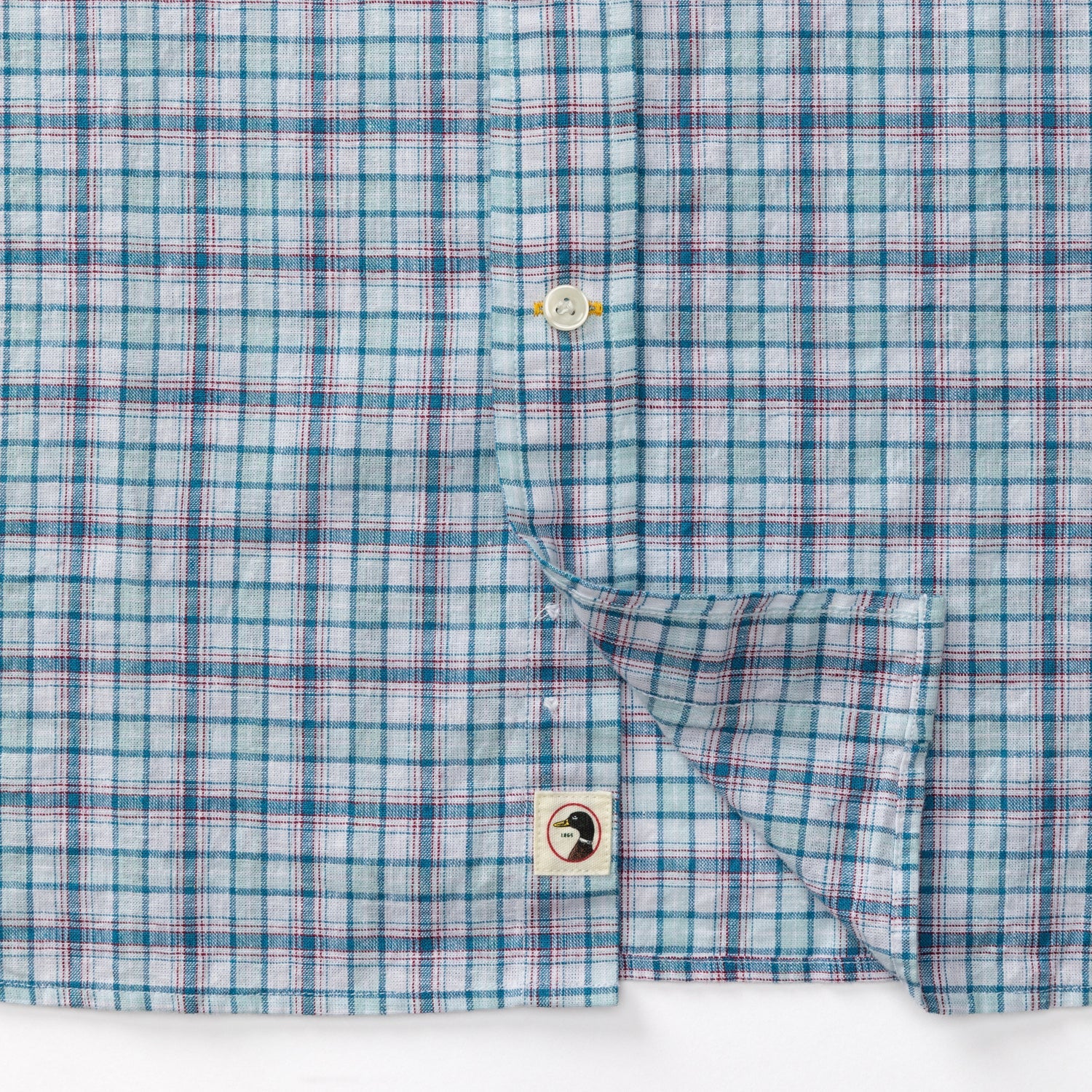 Broome Plaid Linen Cotton Sport Shirt - Pastel Blue