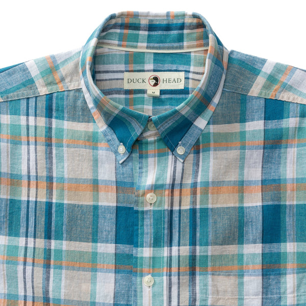 Greenfield Plaid Linen Cotton Sport Shirt - Meadowbrook