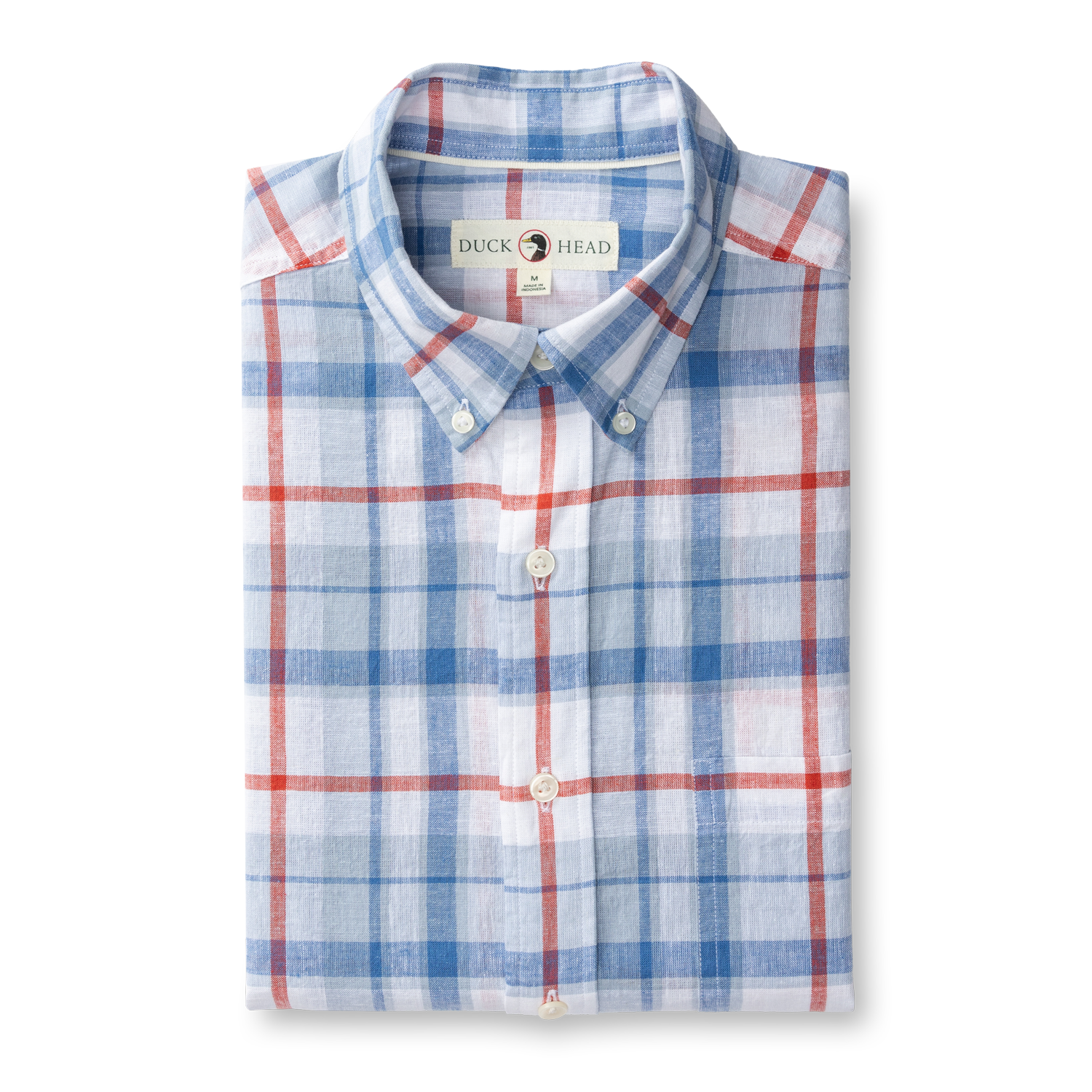 Conner Plaid Linen Cotton Sport Shirt - Light Blue