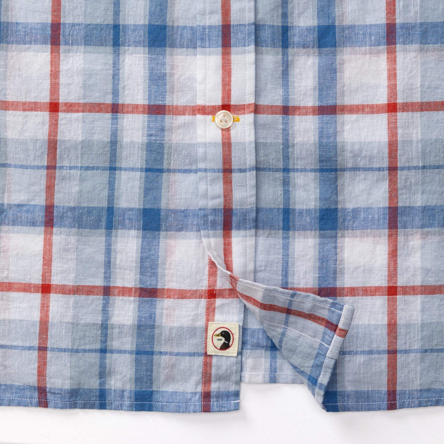 Conner Plaid Linen Cotton Sport Shirt - Light Blue