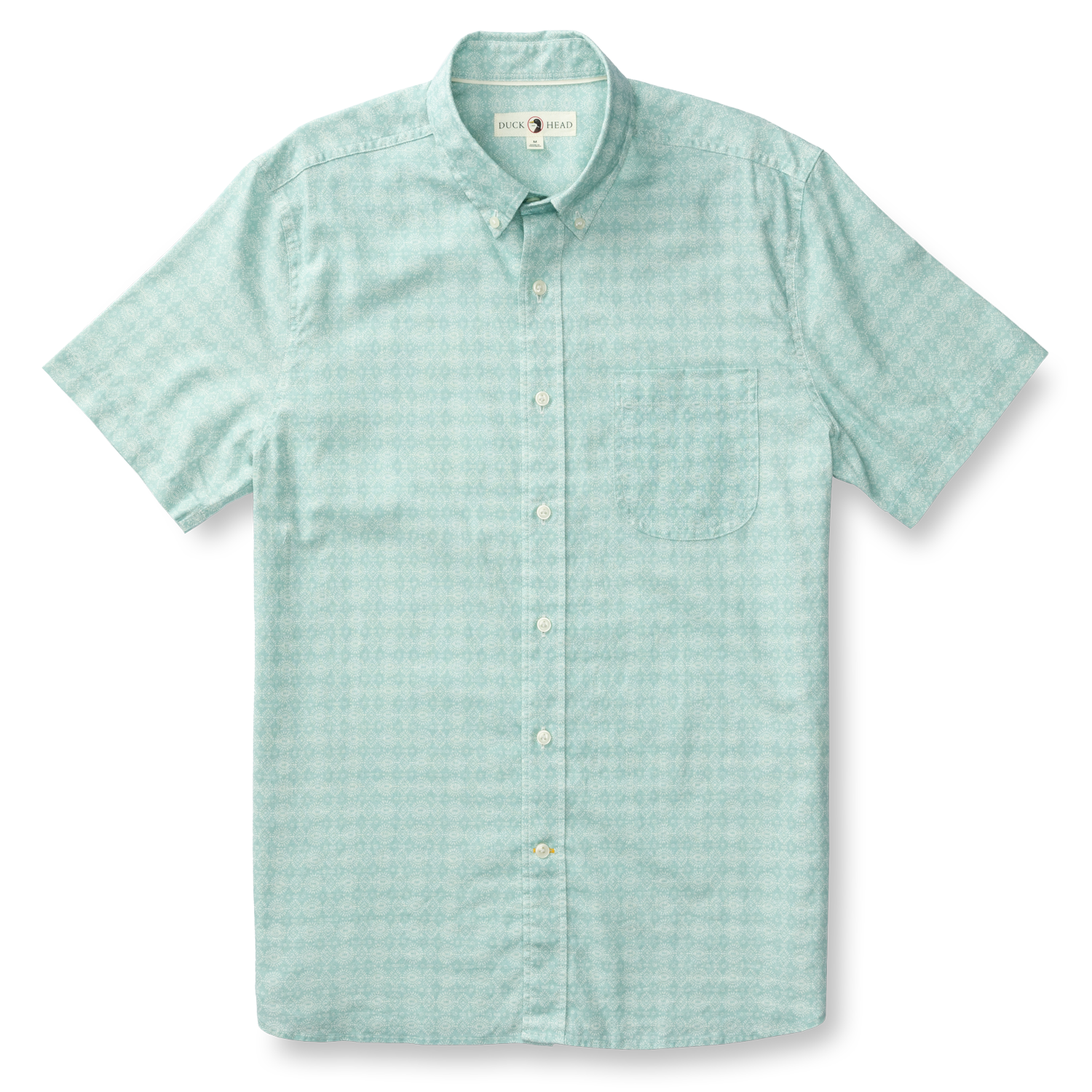 Hillcrest Print Short Sleeve Linen Cotton Oxford Sport Shirt - Marine Blue
