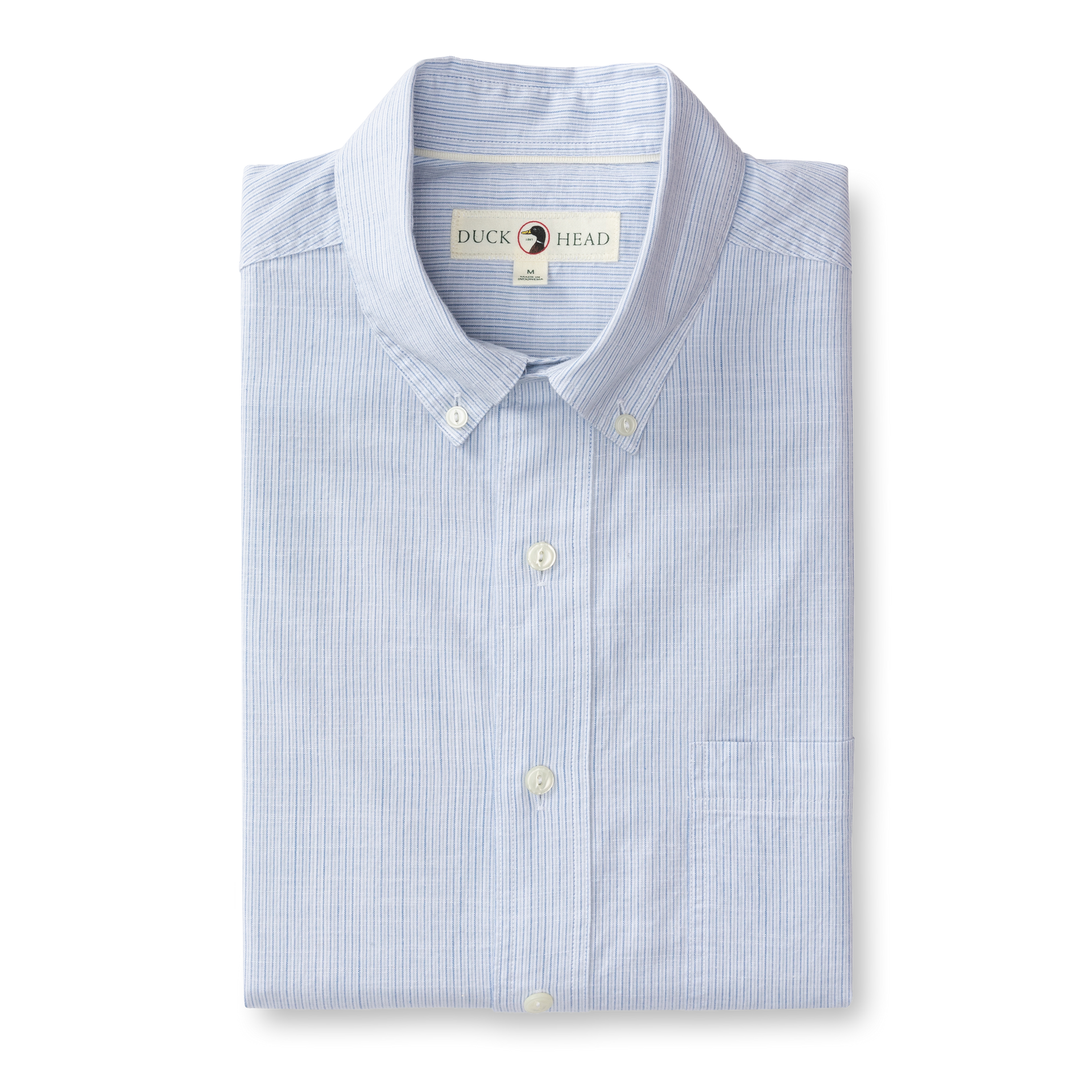 Donovan Stripe Cotton Slub Sport Shirt - Light Blue