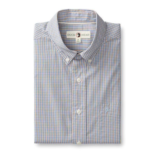 Ferry Plaid Cotton Poplin Sport Shirt - Light Blue