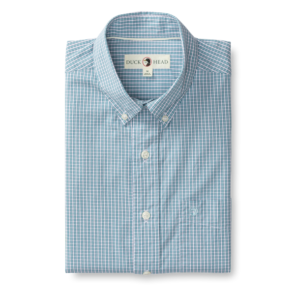 Ferry Plaid Cotton Poplin Sport Shirt - Pastel Blue