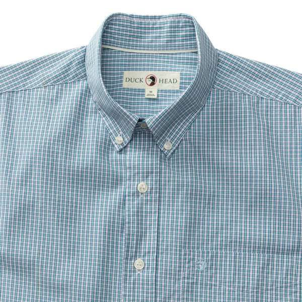 Ferry Plaid Cotton Poplin Sport Shirt - Pastel Blue