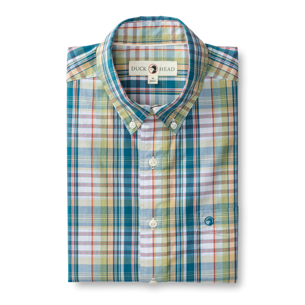 Cascade Plaid Cotton Poplin Sport Shirt - Pear Green