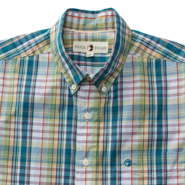 Cascade Plaid Cotton Poplin Sport Shirt - Pear Green