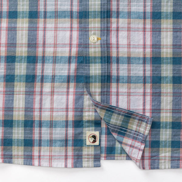 Owens Plaid Cotton Slub Sport Shirt - Shadow Blue