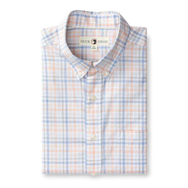 Winston Plaid Cotton Twill Sport Shirt - Copper Tan