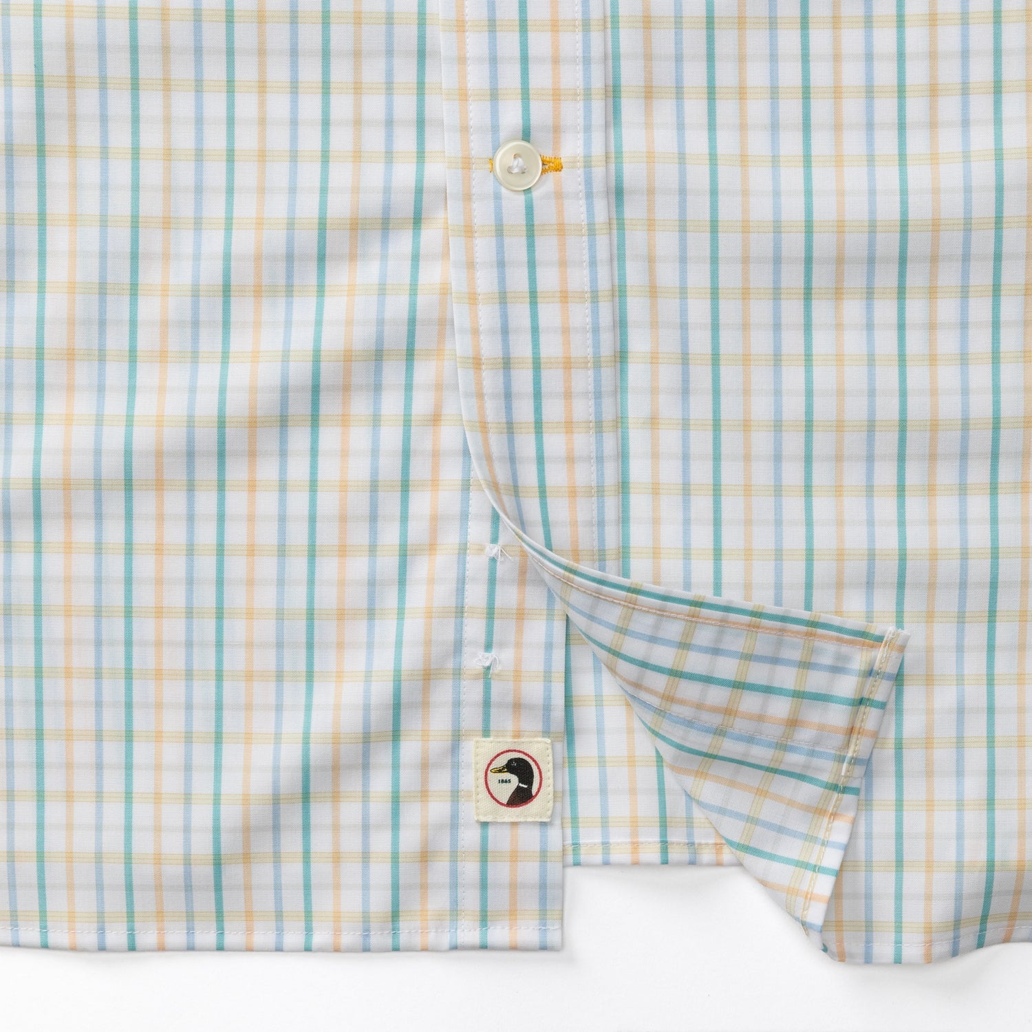 Gaston Plaid Performance Poplin Sport Shirt - Faded Peach