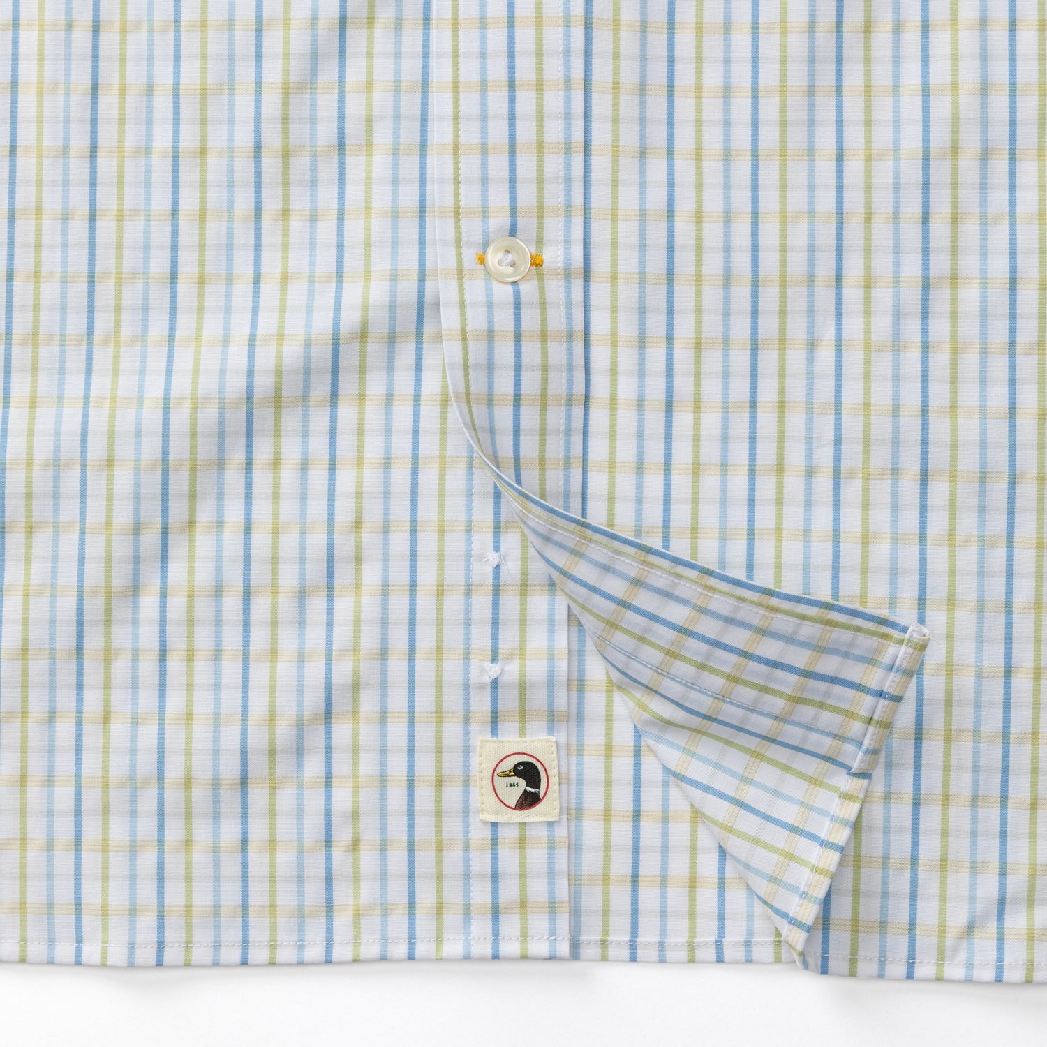 Gaston Plaid Performance Poplin Sport Shirt - Pear Green