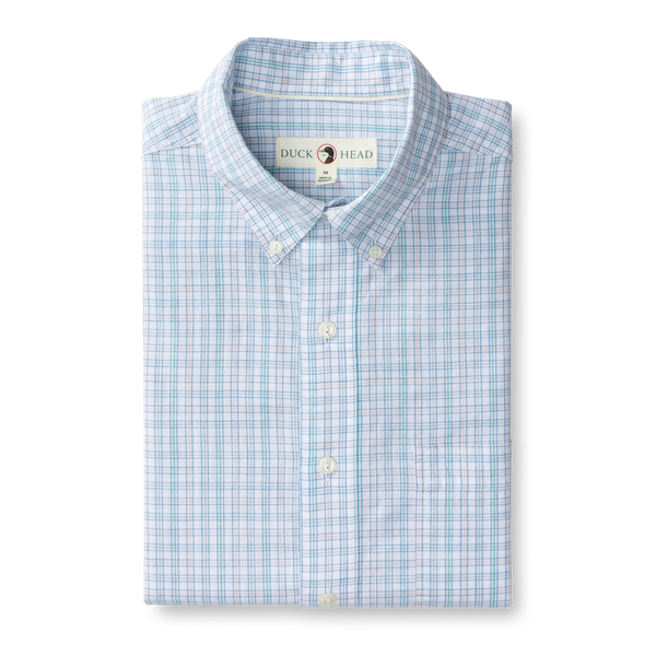 Barlow Plaid Cotton Slub Sport Shirt - Pastel Pink