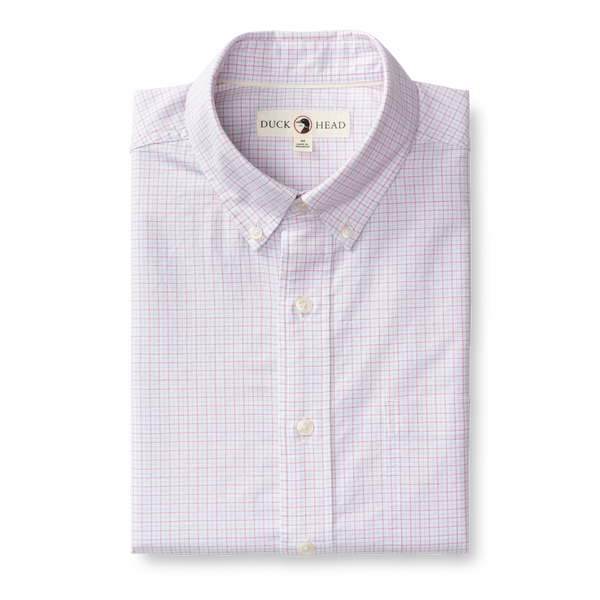 Mason Plaid Cotton Oxford Sport Shirt - Desert Pink