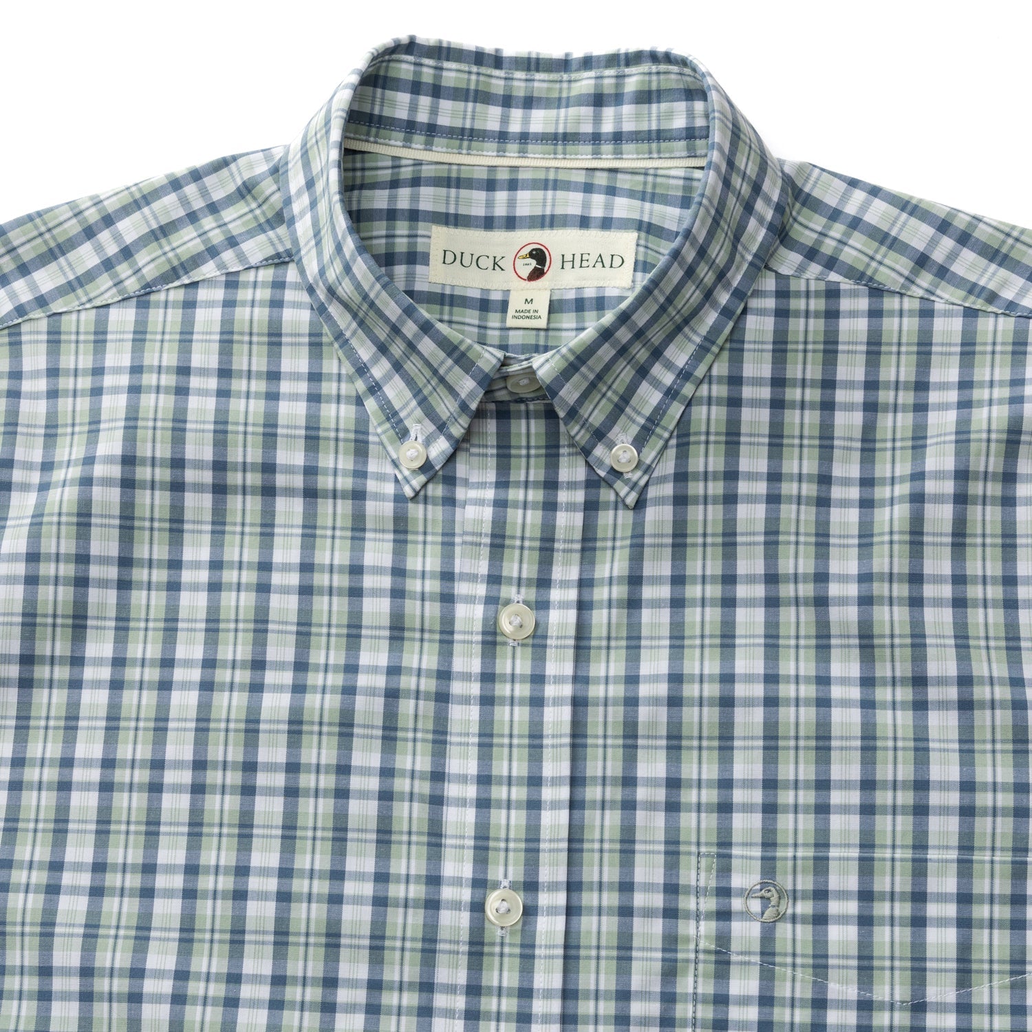 Cobble Plaid Short Sleeve Performance Poplin Sport Shirt - Shadow Green