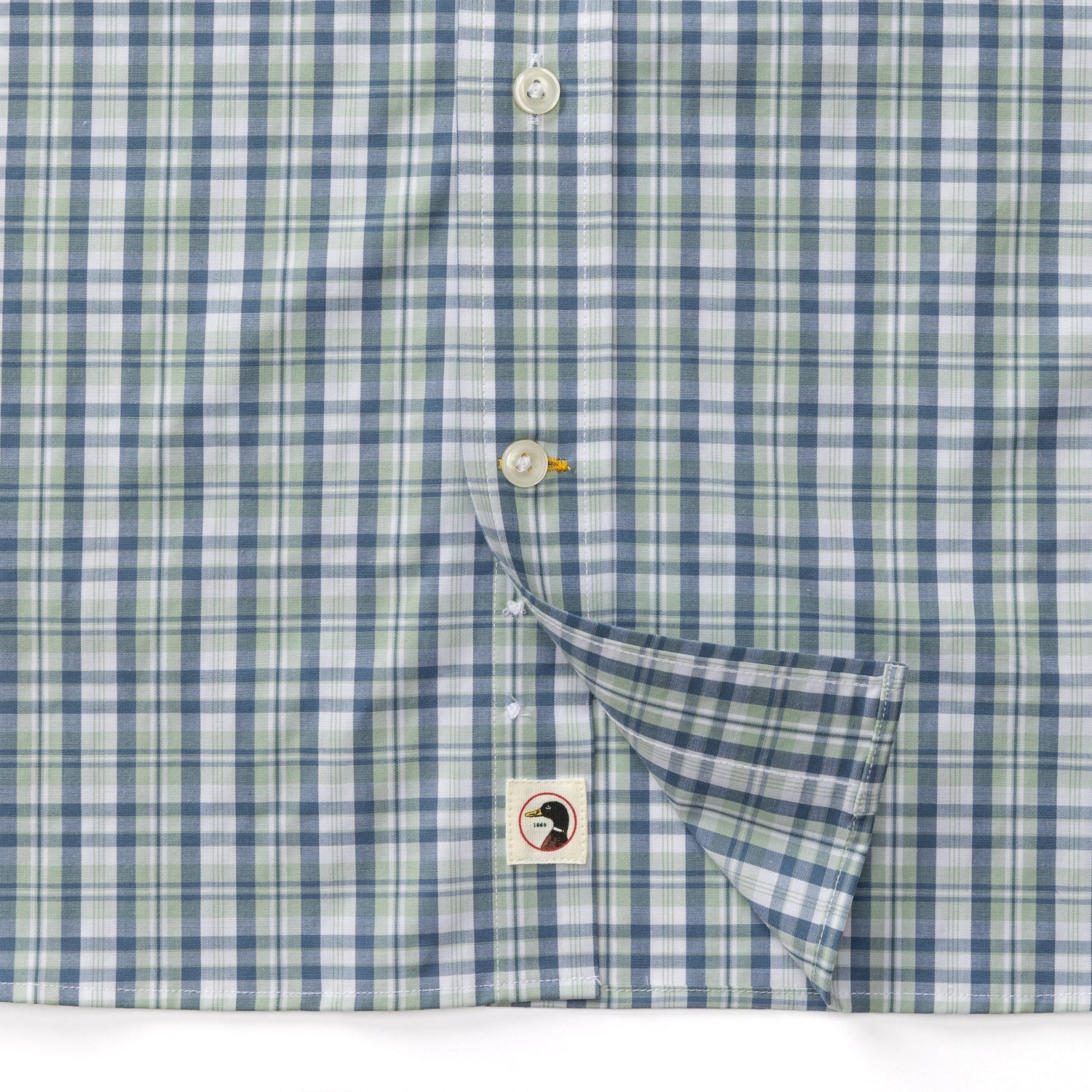 Cobble Plaid Short Sleeve Performance Poplin Sport Shirt - Shadow Green