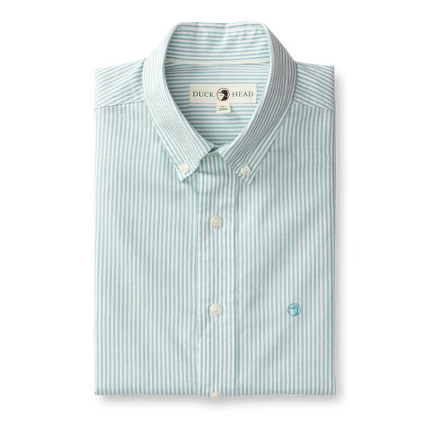 Collins Stripe Cotton Oxford Sport Shirt - Marine Blue