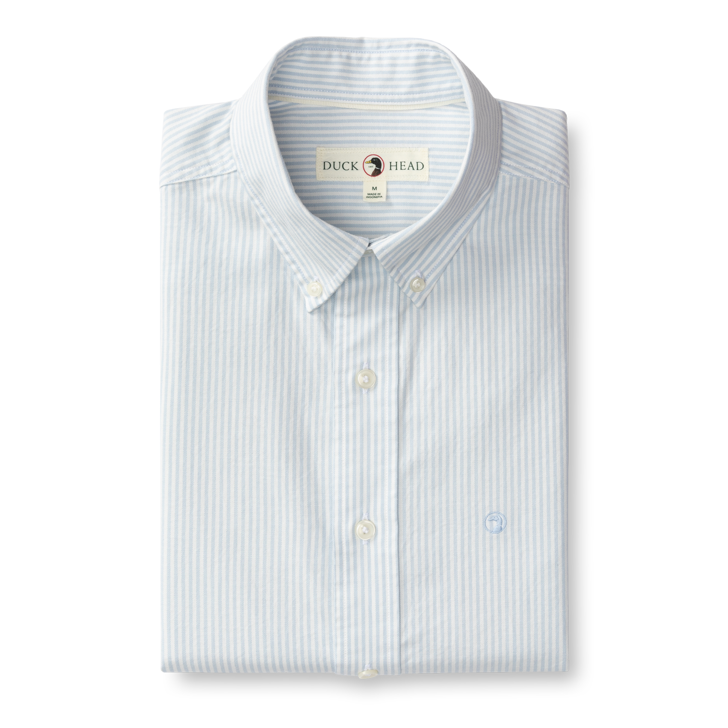 Collins Stripe Cotton Oxford Sport Shirt - Light Blue