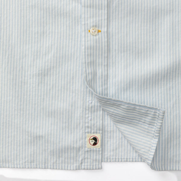Collins Stripe Cotton Oxford Sport Shirt - Light Blue