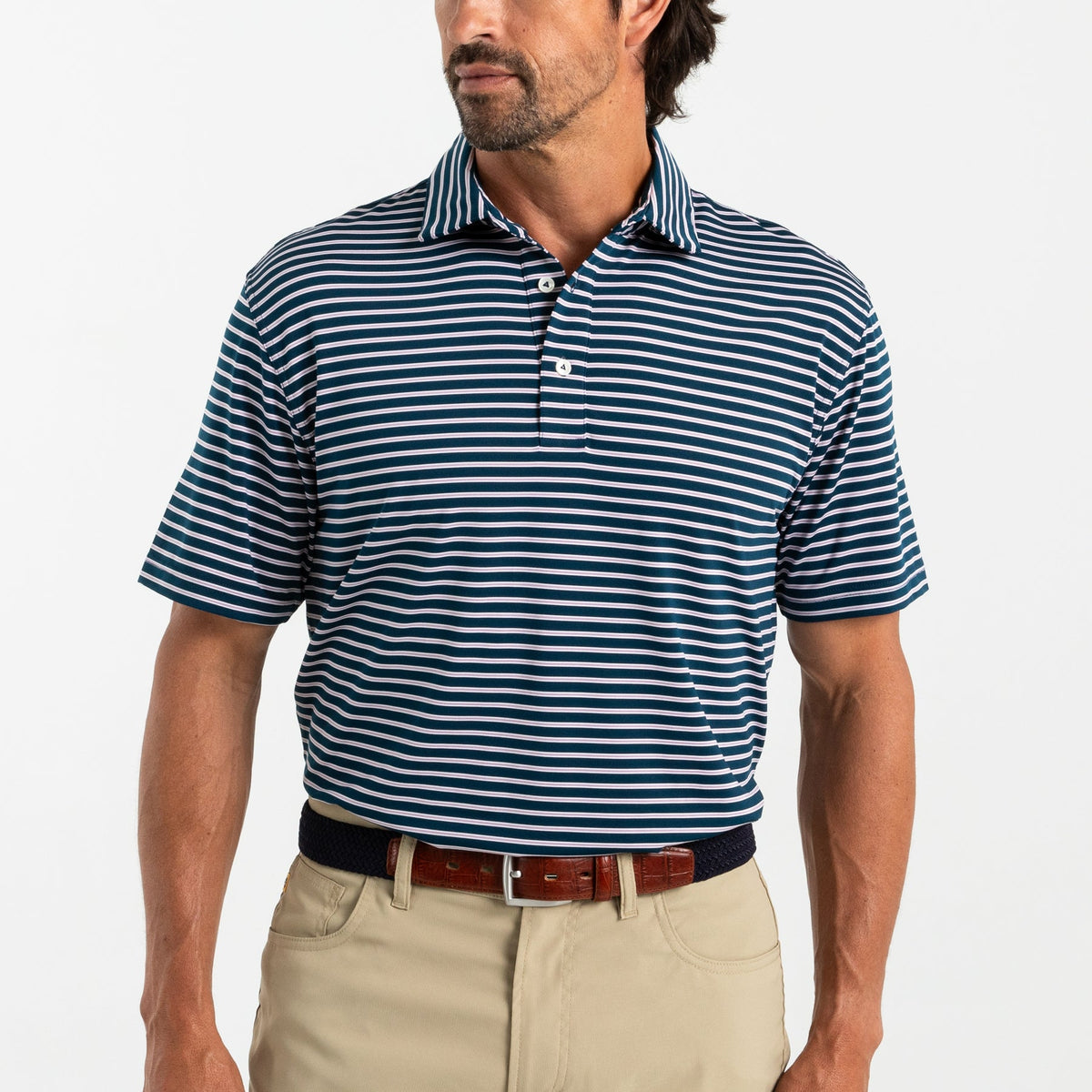Long Drive Stripe Performance Polo