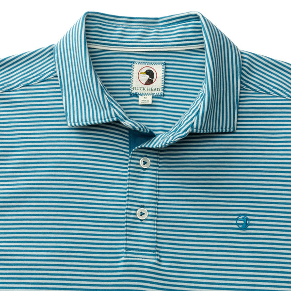 Stripe Hanover Pima Cotton Polo - Pastel Blue
