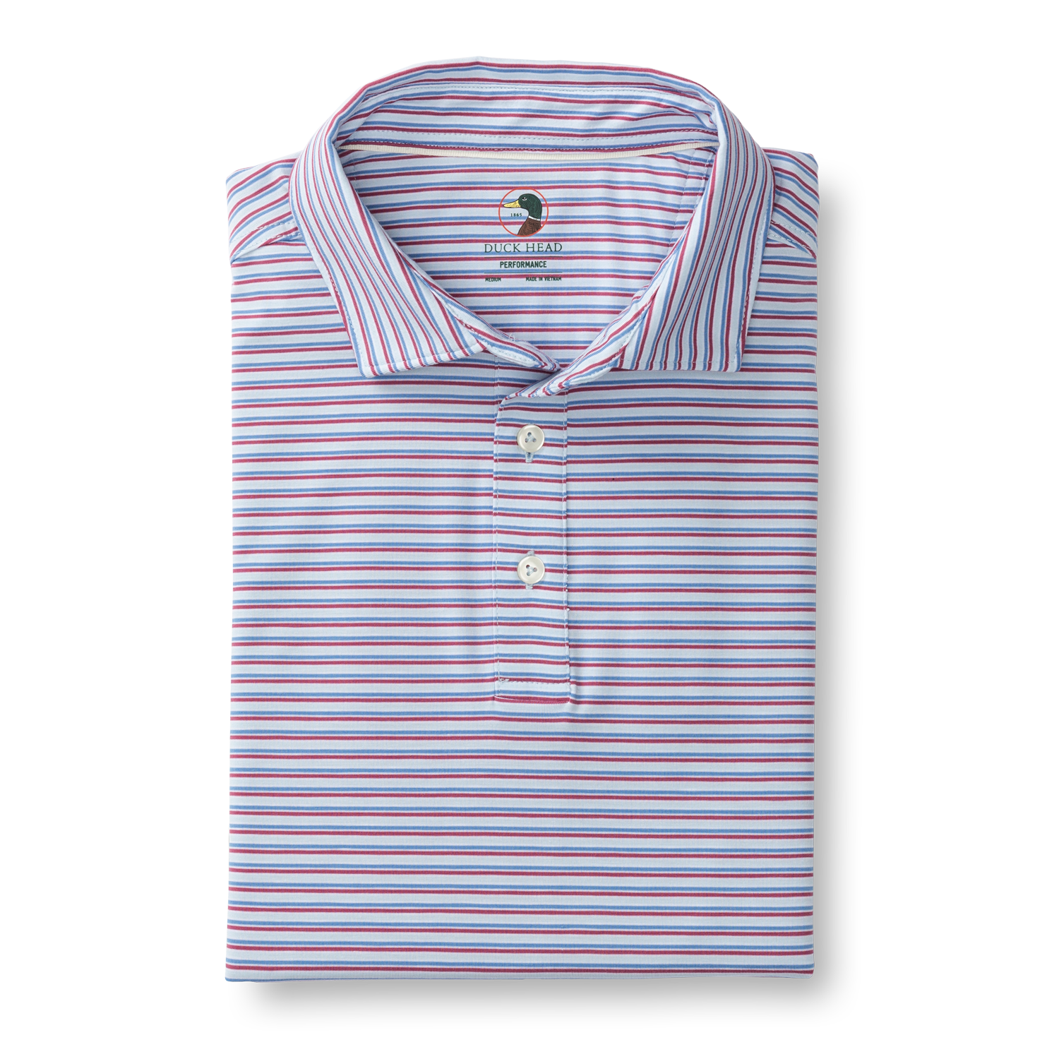 Wharf Stripe Summerford Performance Jersey Polo - Light Blue