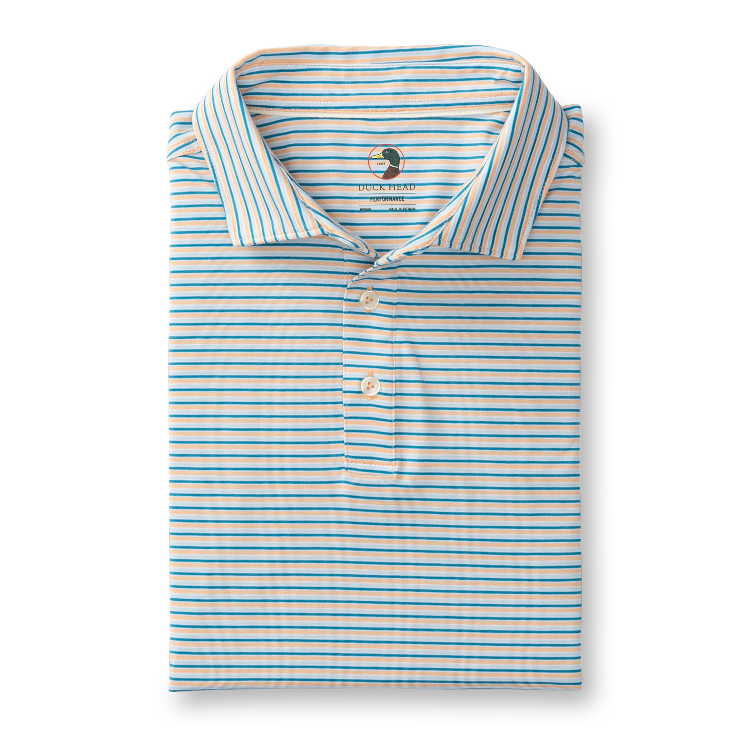 Wharf Stripe Summerford Performance Jersey Polo - Faded Peach