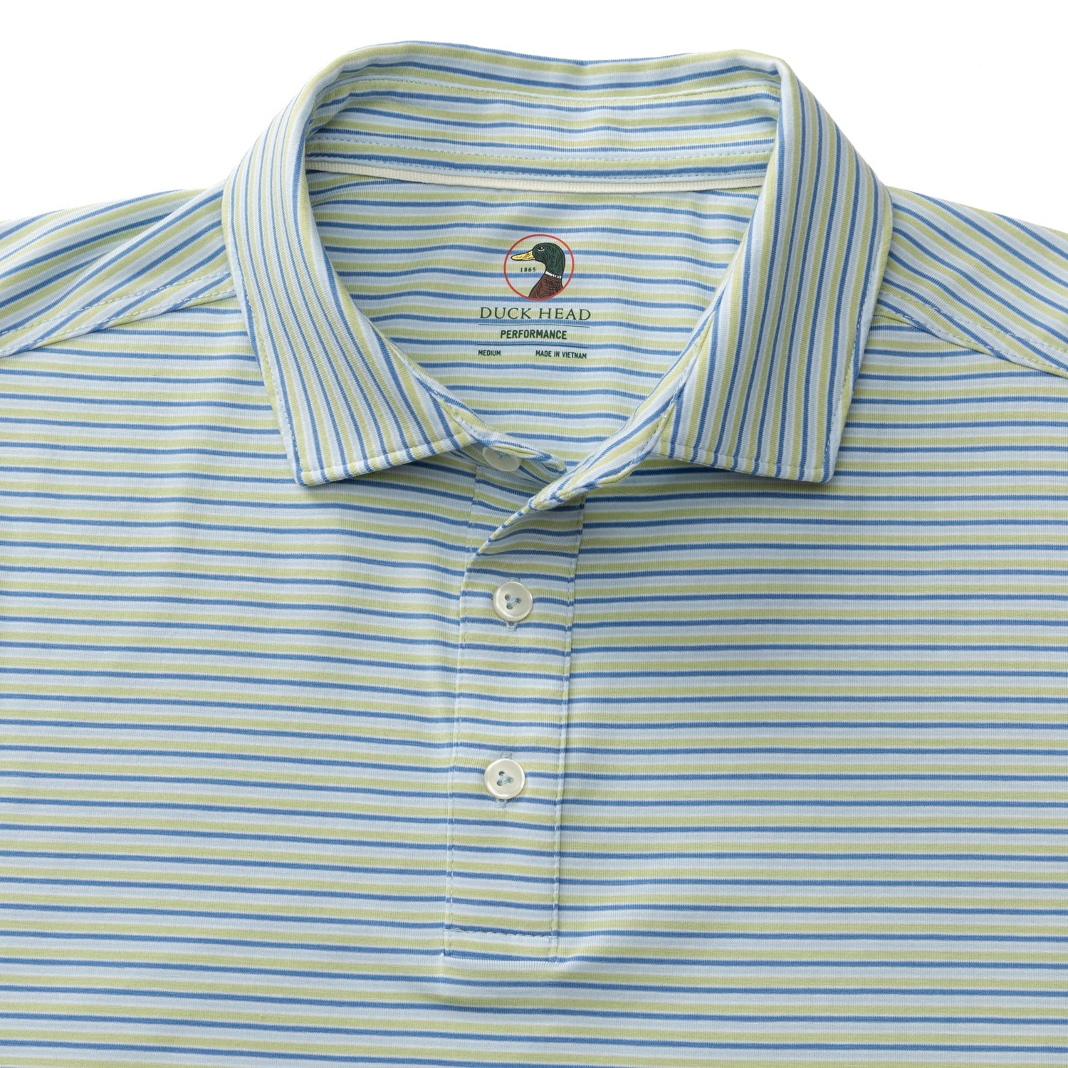 Wharf Stripe Summerford Performance Jersey Polo - Pear Green