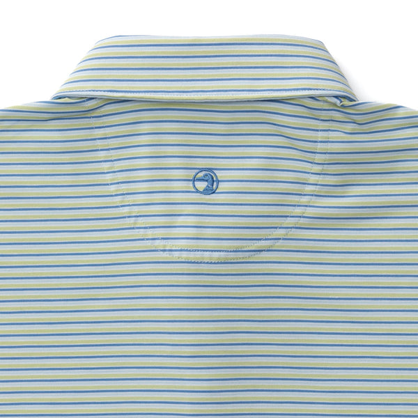 Wharf Stripe Summerford Performance Jersey Polo - Pear Green