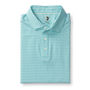 Davis Stripe Long Drive Performance Polo - Marine Blue