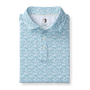 Canopy Floral Print Long Drive Performance Polo - Pastel Blue