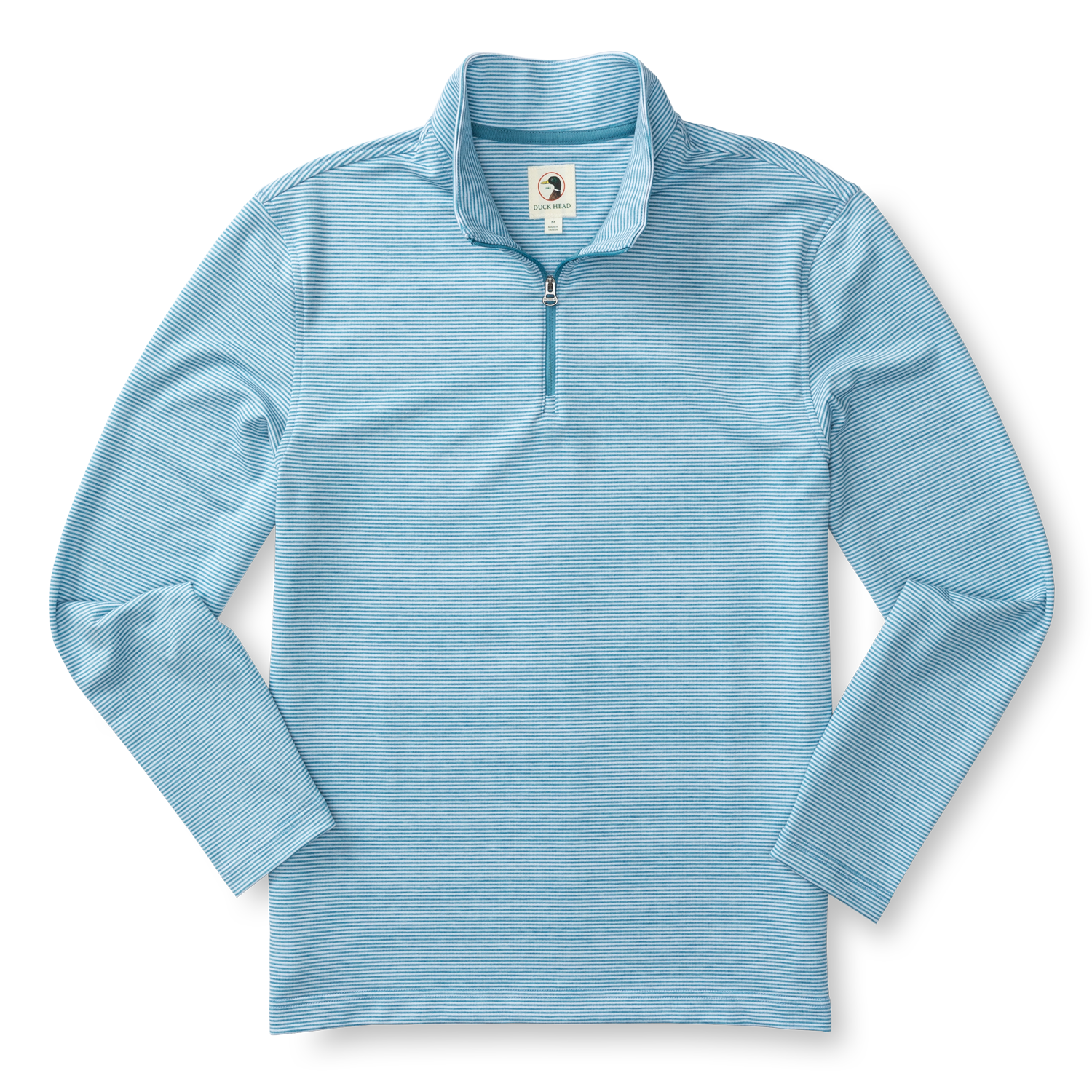Wakeman Stripe Performance 1/4 Zip Pullover - Sail Blue Heather