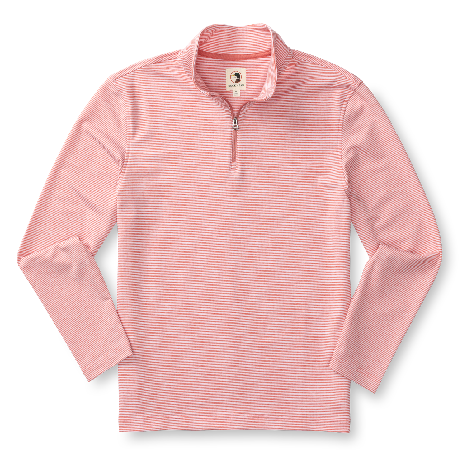 Wakeman Stripe Performance 1/4 Zip Pullover - Sunwashed Red Heather
