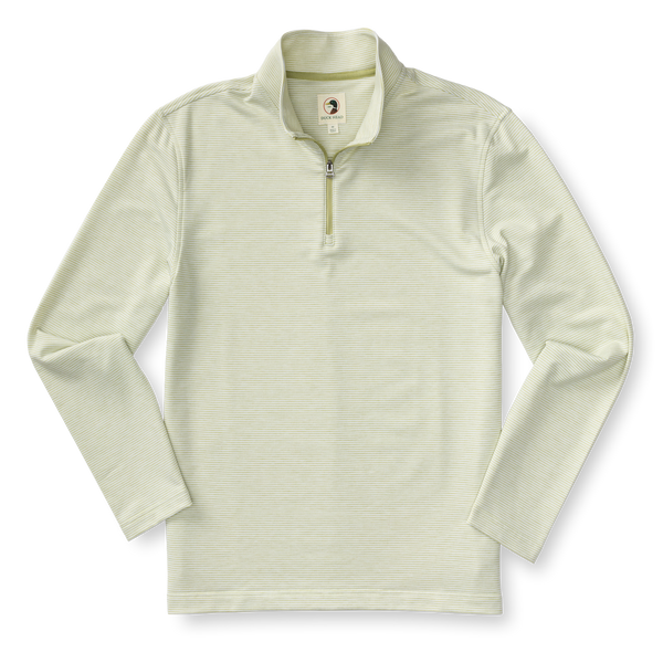 Wakeman Stripe Performance 1/4 Zip Pullover - Pear Green Heather