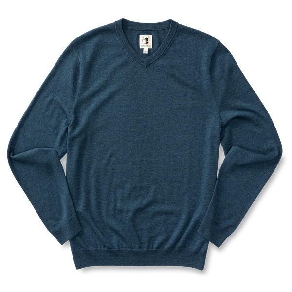 Buckley Merino V-Neck Sweater - Vintage Blue Heather