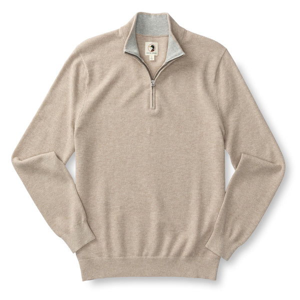 Colton Pique 1/4 Zip Sweater - Tan
