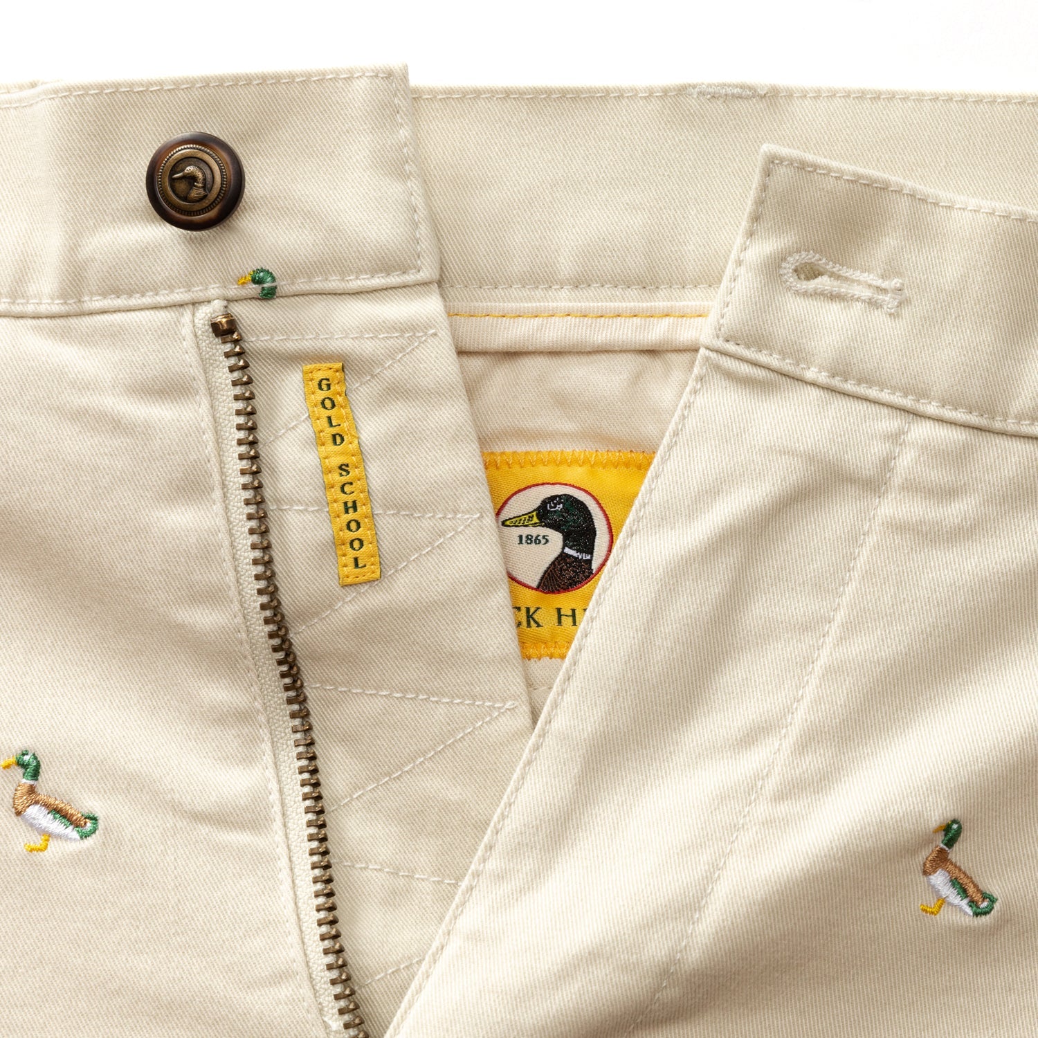 9" Gold School Chino Short - Emb Stone